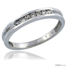Size 7 - 14k White Gold Ladies&#39; Diamond Ring Band w/ 0.15 Carat Brilliant Cut  - £352.53 GBP