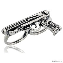 Size 10 - Sterling Silver Two Finger Pistol Ring, 1/4 in  - $114.63