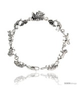 Sterling Silver Noah&#39;s Ark Bracelet, 1/12in  (12 mm)  - £67.60 GBP