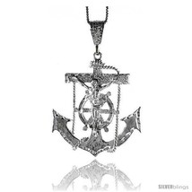 Sterling Silver Large Mariner&#39;s Cross Pendant, 2 1/16  - £149.80 GBP