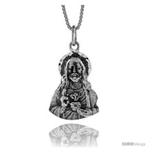 Sterling Silver Sacred Heart of Jesus Pendant, 1  - $44.34