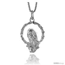 Sterling Silver Mother Mary Pendant, 7/8  - £40.19 GBP