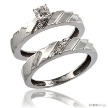 An item in the Jewelry & Watches category: Size 7 - 14k White Gold 2-Pc Diamond Engagement Ring Set w/ 0.049 Carat 