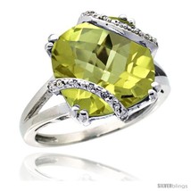 Size 8 - 14k White Gold Diamond Amethyst Ring 7.5 ct Cushion Cut 12 mm Stone,  - £492.38 GBP