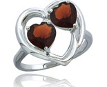 10k white gold heart ring 6mm natural garnet stones diamond accent thumb155 crop