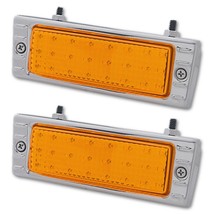 47-53 Chevy Truck LED Amber Stainless Park Light Turn Signal Lens Assembly PAIR - £110.59 GBP