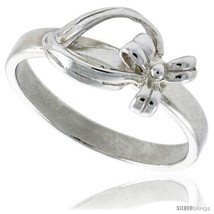 Size 7.5 - Sterling Silver Dainty Bow Ring 5/16 in  - £13.31 GBP
