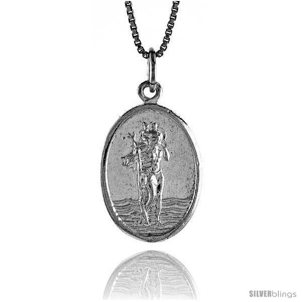 Primary image for Sterling Silver Saint Christopher Medal, 7/8 