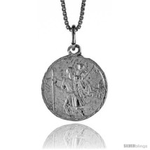 Sterling Silver Saint Christopher Medal, 3/4  - £31.83 GBP