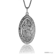 Sterling Silver Saint Christopher Medal, 1 1/4 in -Style  - $48.05