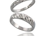 Sterling silver 2 piece his 5 5 mm hers 4 mm cz wedding ring band set thumb155 crop