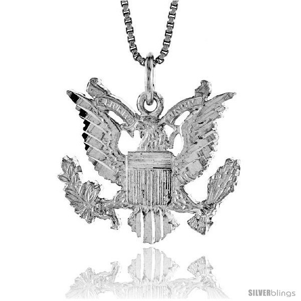 Sterling Silver American Eagle Pendant, 3/4 in X 1 in (mmX24  - $55.46