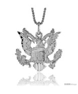 Sterling Silver American Eagle Pendant, 3/4 in X 1 in (mmX24  - £44.33 GBP