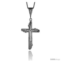 Sterling Silver Cross Pendant, 1 1/2 in -Style  - £42.90 GBP