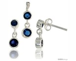 13mm tall pendant 17mm tall set w bezel set brilliant cut blue sapphire colored cz thumb155 crop