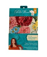 Pioneer Women Small Window Curtain Set Sweet Rose 2 Rod Pocket Tiers &amp; V... - $513.20 MXN