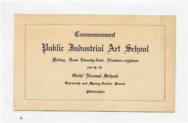 Commencement Public Industrial Art School Girl&#39;s Normal School Philadelp... - £21.67 GBP