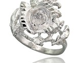 Sterling silver rose flower ring polished finish 7 8 in wide thumb155 crop