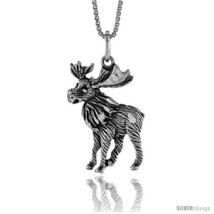 Sterling Silver Moose Pendant, 1 in  - £32.00 GBP