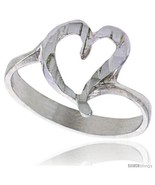 Size 6.5 - Sterling Silver Heart Ring Polished finish 7/16 in  - £13.31 GBP