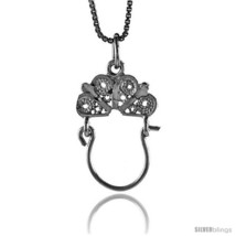 Sterling Silver Charm Holder Pendant, 1 in  - £28.31 GBP