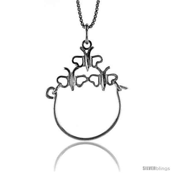 Primary image for Sterling Silver Charm Holder Pendant, 1 1/16 in 