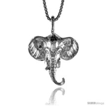 Sterling Silver Elephant Head Pendant, 3/4  - £28.86 GBP