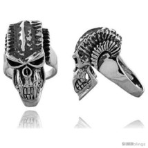 Size 10 - Sterling Silver Gothic Biker Skull Ring w/ Spikes, 1 3/8 in  - $154.73