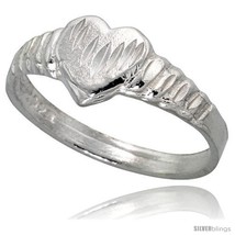 Size 7.5 - Sterling Silver Heart Ring Polished finish 1/4 in wide -Style  - £13.43 GBP