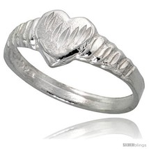 Size 8 - Sterling Silver Heart Ring Polished finish 1/4 in wide -Style  - £13.31 GBP