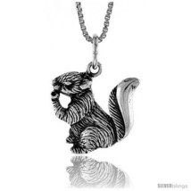 Sterling Silver Squirrel Pendant, 5/8 in  - £32.47 GBP