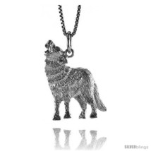 Sterling Silver Wolf Pendant, 1 in  - £35.35 GBP