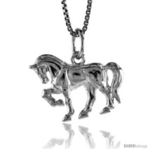 Sterling silver arabian horse pendant 1 2 in tall thumb200