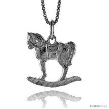 Sterling Silver Rocking Horse Pendant, 3/4 in  - £35.00 GBP