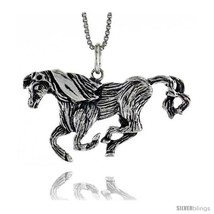 Sterling silver horse pendant 3 4 in tall thumb200