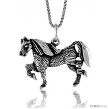 Sterling Silver Horse Pendant, 3/4 in Tall -Style  - £35.79 GBP
