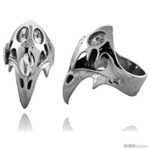 Size 13 - Sterling Silver Gothic Biker Vulture Skull Ring, 1 1/2 in  - $134.28