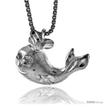 Sterling Silver Teeny Whale Pendant1/2 in  - $36.92