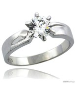 Size 6 - Sterling Silver Cubic Zirconia Solitaire Engagement Ring 1 ct s... - £31.35 GBP