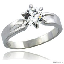 Size 8 - Sterling Silver Cubic Zirconia Solitaire Engagement Ring 1 ct size  - £31.34 GBP