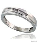 Size 11.5 - 10k White Gold Men&#39;s Diamond Wedding Band, 3/16 in wide -Style  - £217.94 GBP