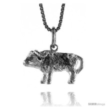 Sterling Silver Chinese Zodiac Pendant, for Year of the OX, 1/2 in  - £40.15 GBP