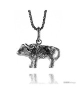 Sterling Silver Chinese Zodiac Pendant, for Year of the OX, 1/2 in  - $50.82