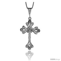 Sterling Silver Filigree Cross Pendant, 1 1/2  - £44.33 GBP