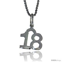 Sterling Silver Small number 18 Charm, 3/8 in  - $30.42