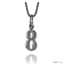 Sterling Silver Small number 8 Charm, 1/2 in  - £24.31 GBP