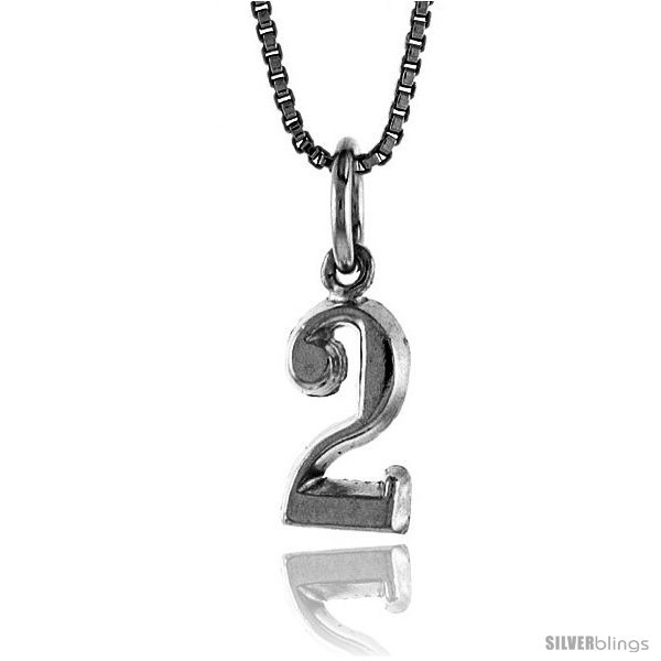 Primary image for Sterling Silver Small number 2 Charm, 1/2 in 