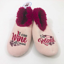 Snoozies Women&#39;s I Can Wine All I Want I&#39;m Retired Non Skid Slippers Medium 7/8 - £10.07 GBP