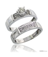 Size 6 - 10k White Gold Ladies&#39; 2-Piece Diamond Engagement Wedding Ring ... - £452.98 GBP