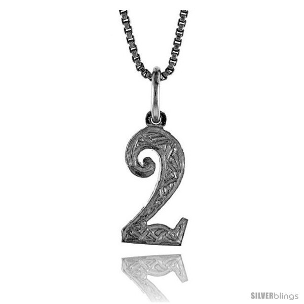 Primary image for Sterling Silver number 2 Charm, 1/2 in 